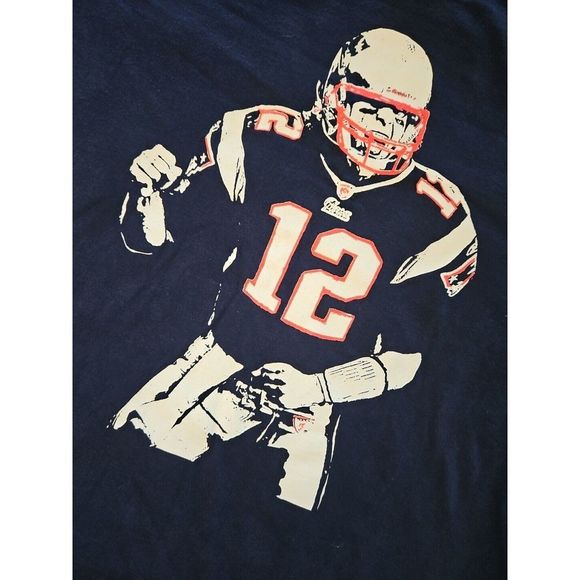 Vintage TOM BRADY New England Patriots #12 T-Shirt XL VTG NFL Silhouette Uniform - Picture 5 of 8